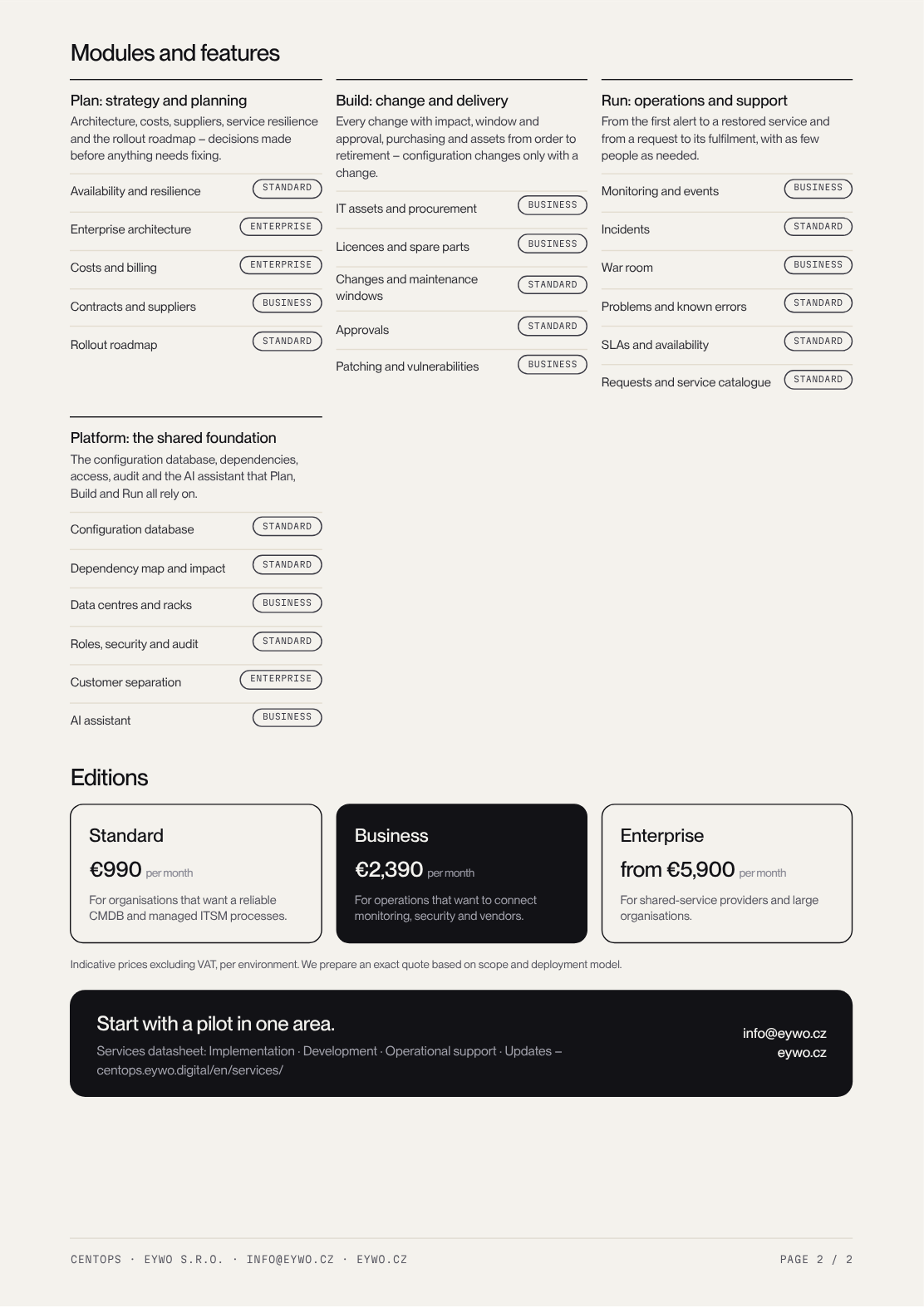 Preview of datasheet page two